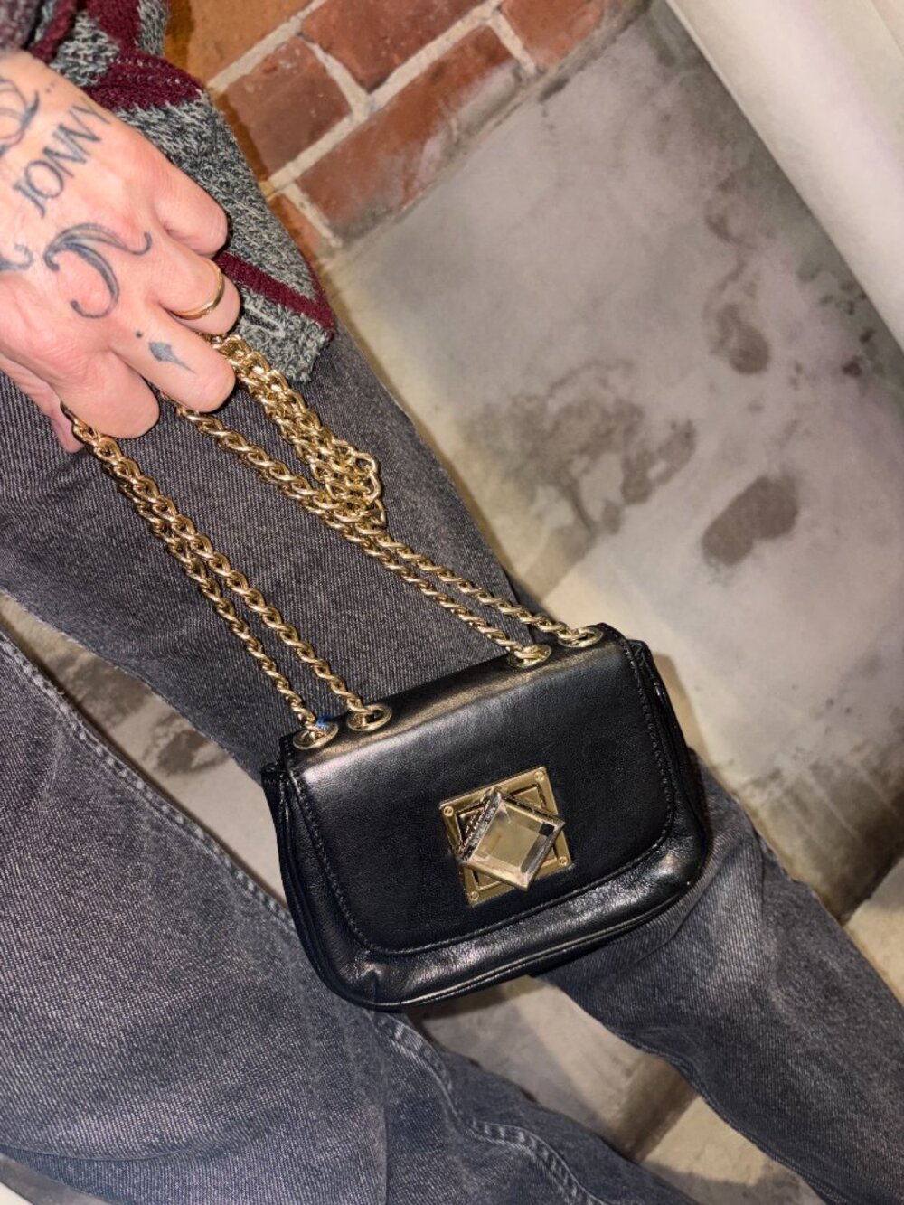 Vintage Michael Kors Leather Mini Sling Purse with Diamond Latch